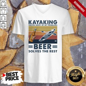 Kayaking Solves Most Of Problems Beer Solves The Rest Vintage Retro Shirt 3