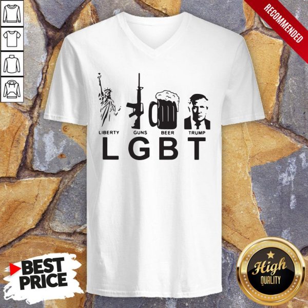 LGBT Liberty Guns Beer Trump American Flag Shirt