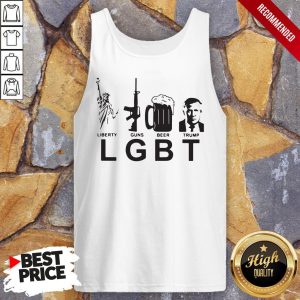 LGBT Liberty Guns Beer Trump American Flag Shirt 4