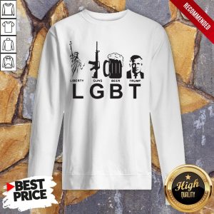 LGBT Liberty Guns Beer Trump American Flag Shirt 5