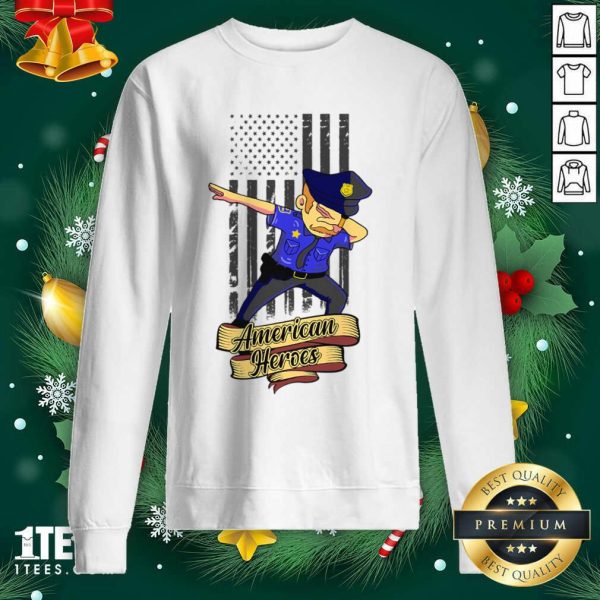 Nice Dabbing Police Man Ameican Heroes Us Flag Shirt