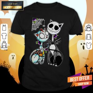 Official Jack Skellington And Sally Cat Halloween Shirt