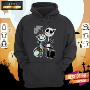 Official Jack Skellington And Sally Cat Halloween Shirt 2