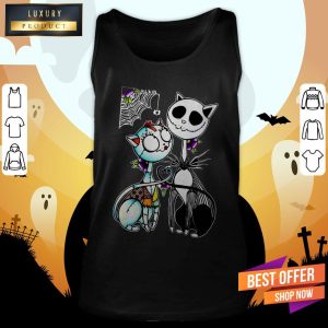 Official Jack Skellington And Sally Cat Halloween Shirt 4