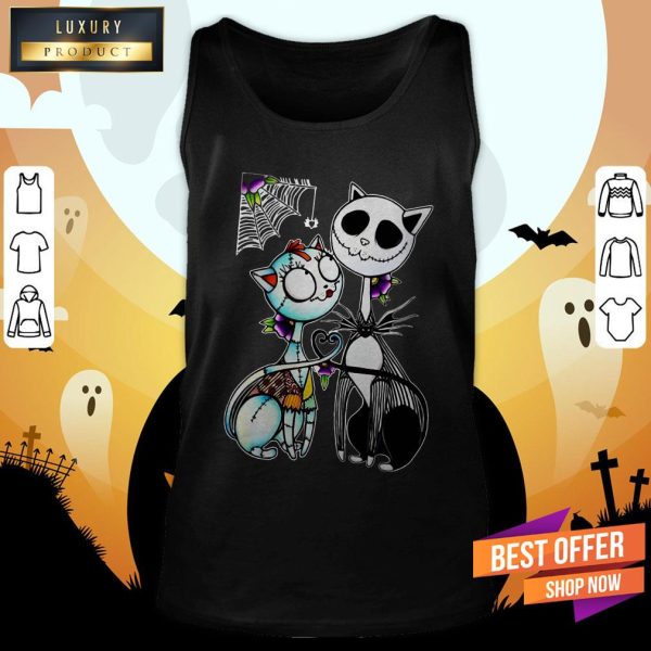 Official Jack Skellington And Sally Cat Halloween Shirt