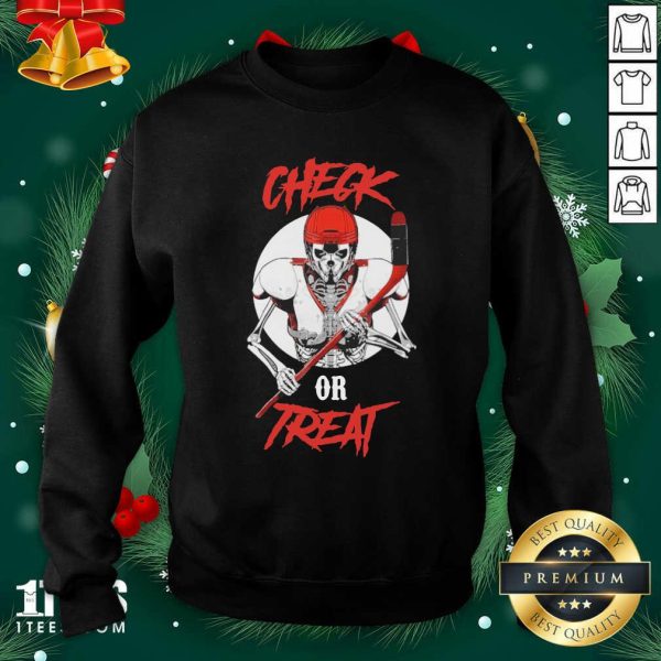 Official Skeleton Hockey Check Or Treat Shirt