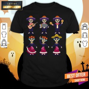 Party Sugar Skull Dia De Los Muertos Day Of Dead Shirt 1