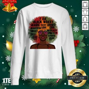 Pretty Black History Month Natural Hair Afro Word Art Black Women Gift Shirt