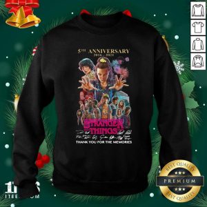 Pretty Stranger Things 5th Anniversary Signatures Thank You For The Memories Shirt