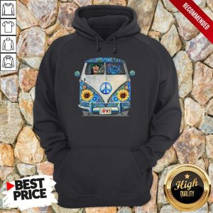 Stitch And Lilo Hippie Peace Car Sunflower Shirt