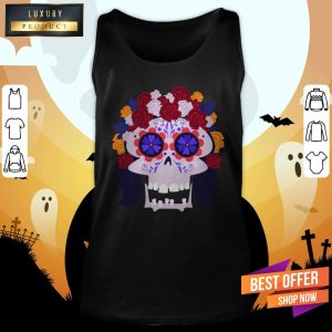 Sugar Skull Flower Woman Day Dead Dia De Muertos Shirt 3