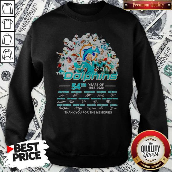 The Dolphins 54th Years Of 1966 2020 Thank You For The Memories Signatures Shirt