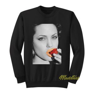 Angelina Jolie Bite Strawberry Sweatshirt 1