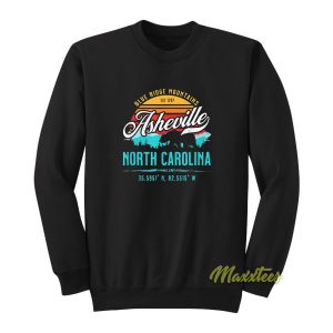 Asheville North Carolina Retro Blue Sweatshirt 1
