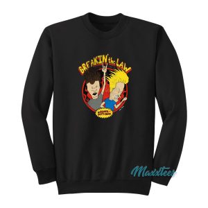 Beavis And Butt-Head Breakin The Law Flame Sweatshirt