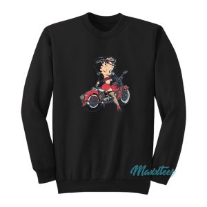 Betty Boop Riding Motorcycle Sweatshirt 1