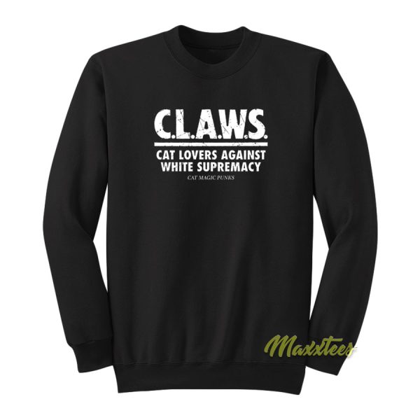 Cat Magic Punks Claws Cat Lovers Against White Sweatshirt