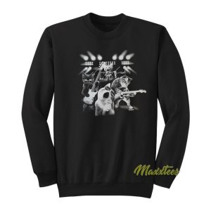 Cat Rock Playing Guitar and Drums Sweatshirt 1