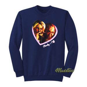 Chucky and Tiffany Heart Sweatshirt 1