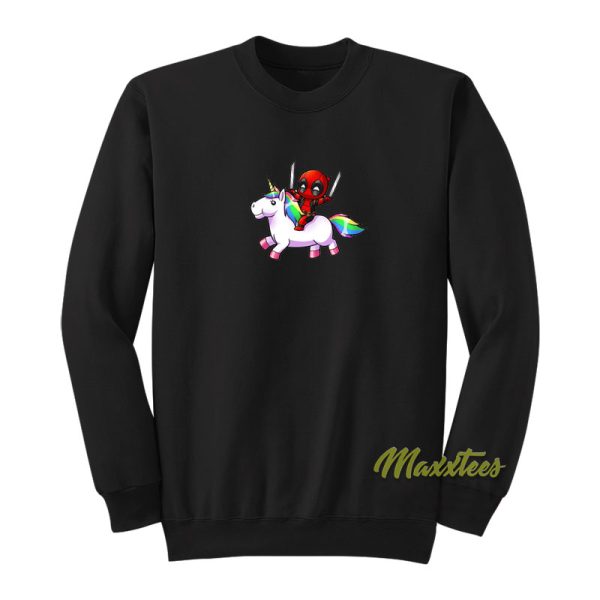 Deadpool Riding A Unicorn Sweatshirt