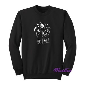Death Rides A Black Cat Pullover Sweatshirt 1