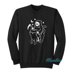 Death Rides A Black Cat Sweatshirt 1