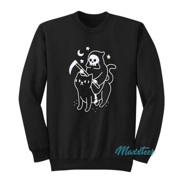 Death Rides A Black Cat Sweatshirt