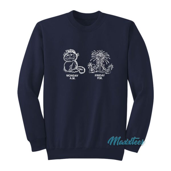 Garfield Monday Am Friday Pm Sweatshirt