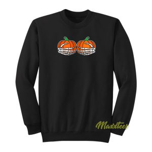 Halloween Hand On Chest Pumpkins Boobs Sweatshirt 1