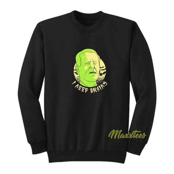 I Need Brains Joe Biden Zombie Halloween Sweatshirt