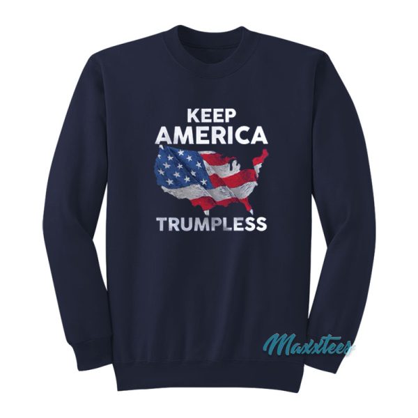 Keep America Trumpless USA Flag Map Sweatshirt