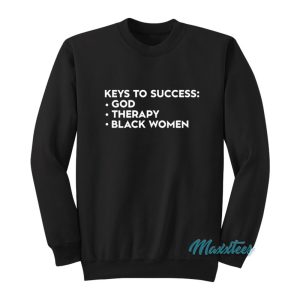 Key To Success God Therapy Black Women Sweatshirt 1