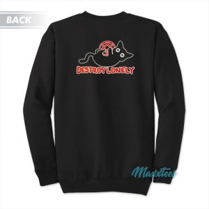 Kodone x Destroy Lonely Black Cat Sweatshirt 2