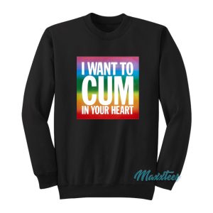 LGBT I Want To Cum In Your Heart Pride Sweatshirt 1