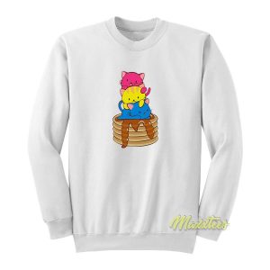 Pansexual Pride Flag Kawaii Cats On Pancakes Sweatshirt