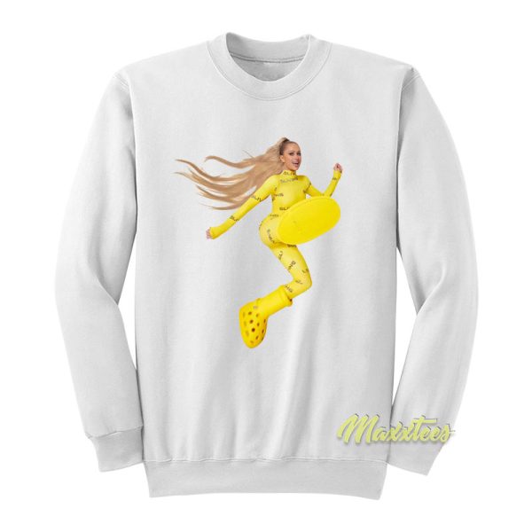 Paris Hilton Crocs Big Yellow Boot Sweatshirt