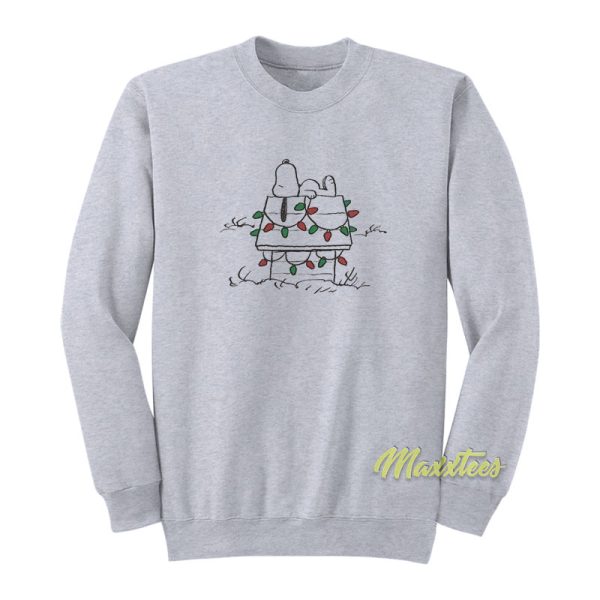 Peanuts Snoopy Doghouse Christmas Light Sweatshirt