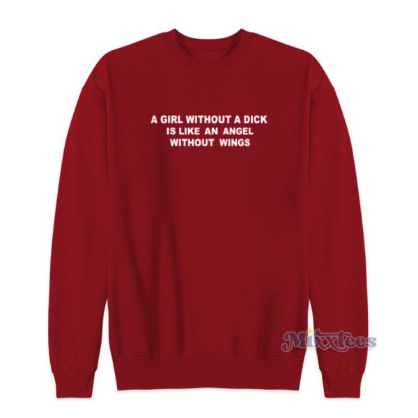 A Girl Without A Dick Is Like And Angel Without Wings Sweatshirt