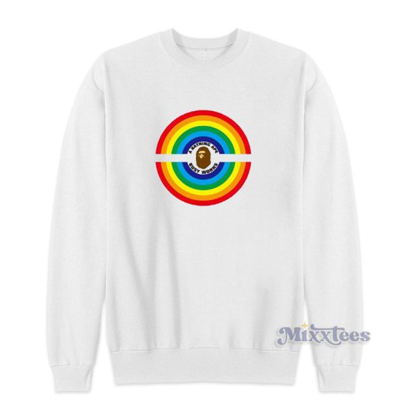 Bape Rainbow Logo Busy Works Sweatshirt