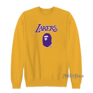 Bape x Mitchell Ness Lakers Sweatshirt for Unisex 1