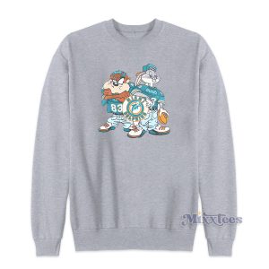 Bugs and Taz Miami Dolphins Sweatshirt for Unisex 1