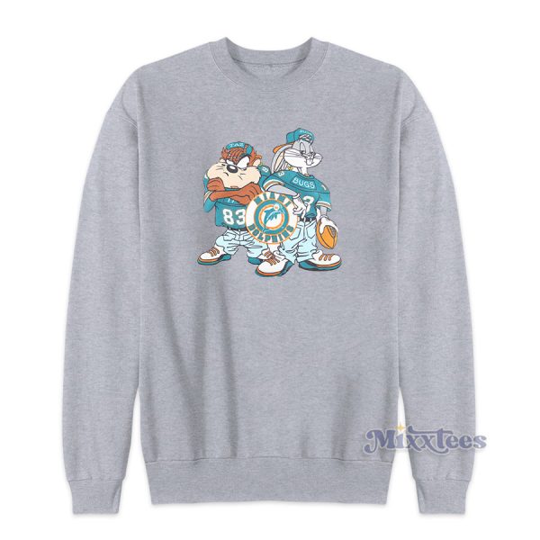 Bugs and Taz Miami Dolphins Sweatshirt for Unisex