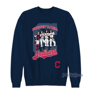 Cleveland Indians Dressed To Kill Navy Sweatshirt for Unisex