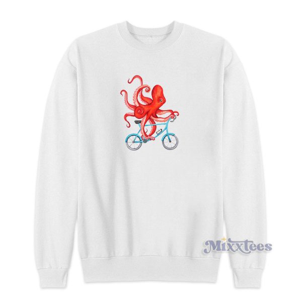 Cycling Octopus Relaxed Fit Sweatshirt for Unisex