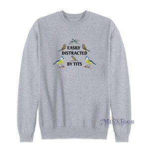 Easily Distracted By Tits Softstyle Sweatshirt for Unisex 2