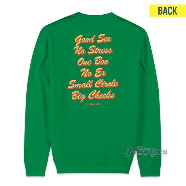 Good Sex No Stress One Boo No Ex Small Circle Big Checks Sweatshirt