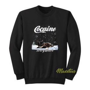 Snow Black Cat Cocaine Everywhere Sweatshirt 2