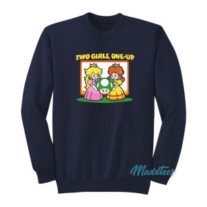 Two Girls One Up Game Parody Sweatshirt 1