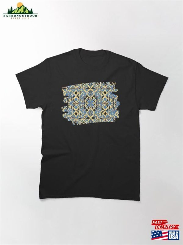 A Blue And Yellow Background With Pattern Of Broken Glass Classic T-Shirt Sweatshirt