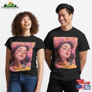 Beautiful Woman Chill Floral Vibe Classic T-Shirt Unisex